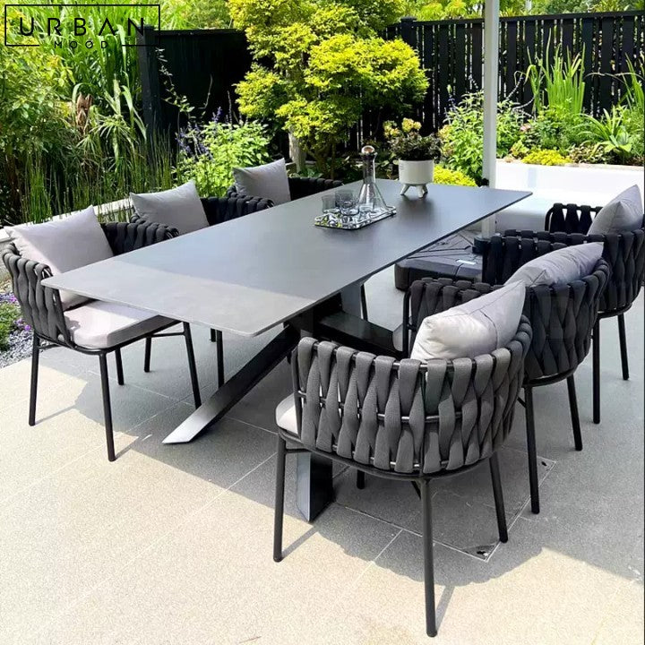 SOLARTE Modern Sintered Stone Outdoor Dining Table