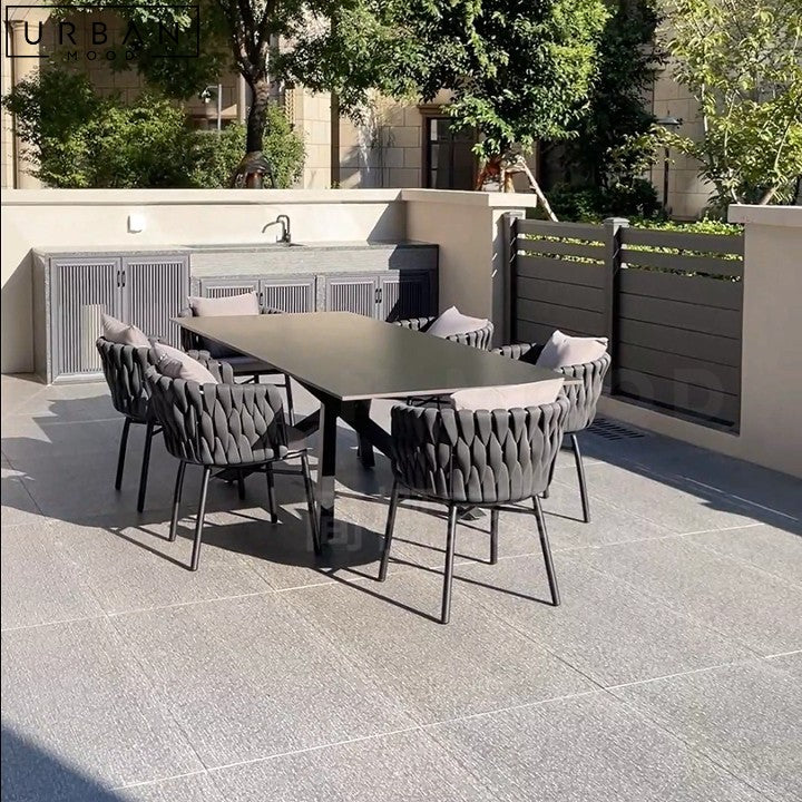 SOLARTE Modern Sintered Stone Outdoor Dining Table