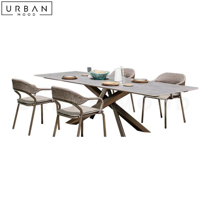 SOLARTE Modern Sintered Stone Outdoor Dining Table