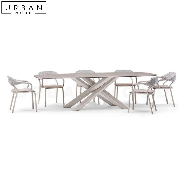 SOLARTE Modern Sintered Stone Outdoor Dining Table