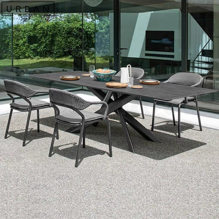 SOLARTE Modern Sintered Stone Outdoor Dining Table