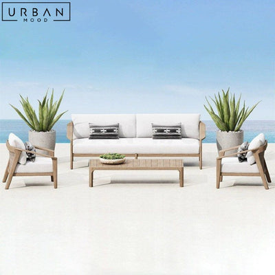 SOLVEN Modern Solid Wood Outdoor Sofa