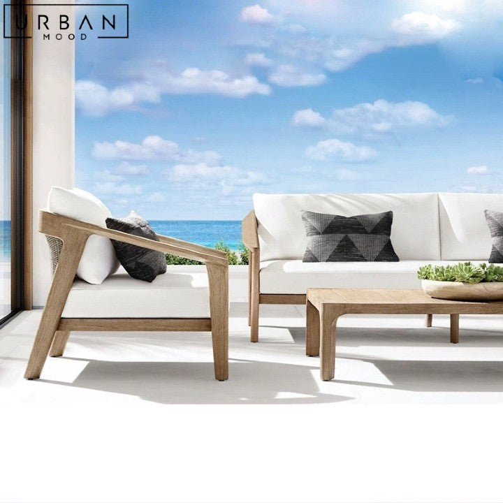 SOLVEN Modern Solid Wood Outdoor Sofa