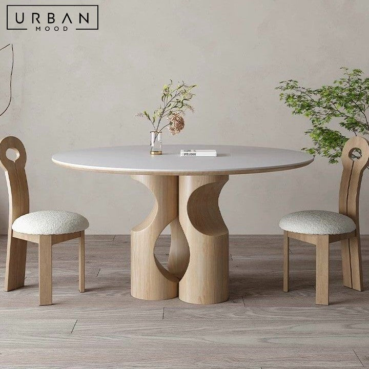 Aswmin Table ASHWIN Modern Sintered Stone Round Dining Table – Urban Mood