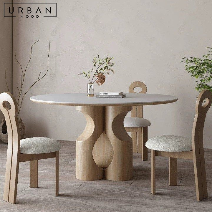 Aswmin Table ASHWIN Modern Sintered Stone Round Dining Table – Urban Mood