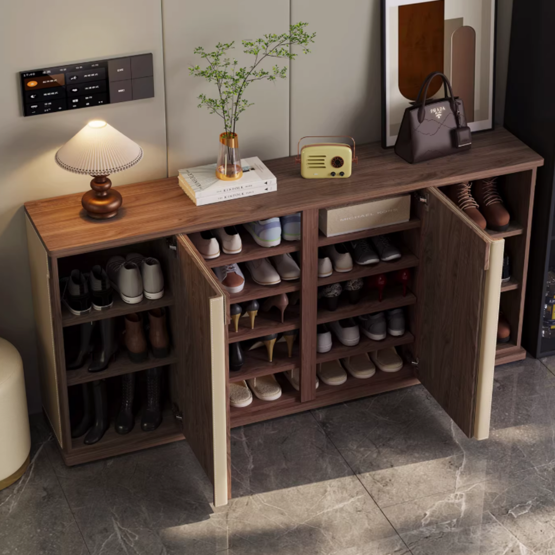 SORELLO Modern Saddle Leather Shoe Cabinet - Urban Mood Singapore