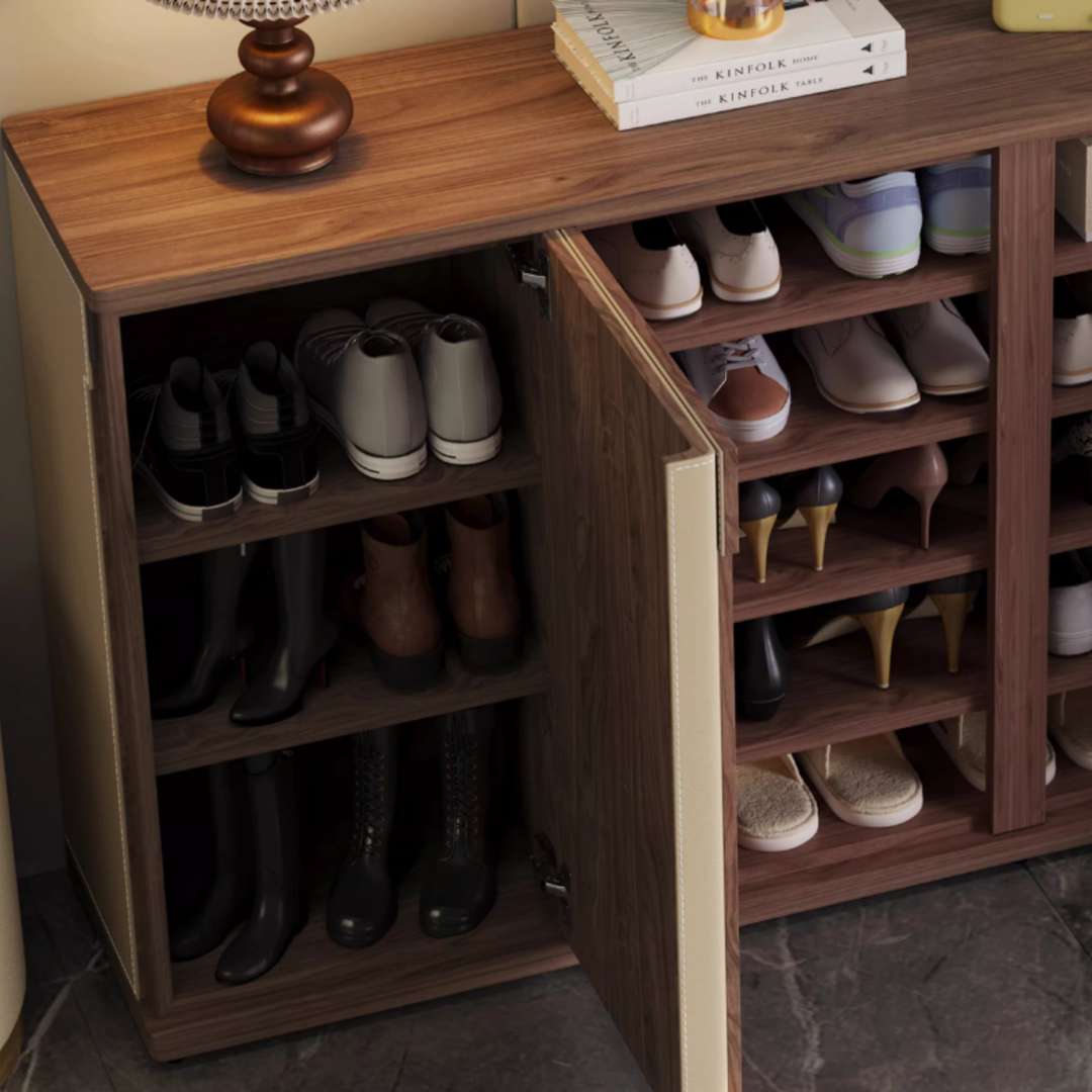 SORELLO Modern Saddle Leather Shoe Cabinet - Urban Mood Singapore