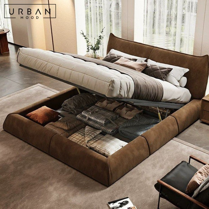 SORRA Modern Fabric Storage Bedframe (Scratch-Resistant)