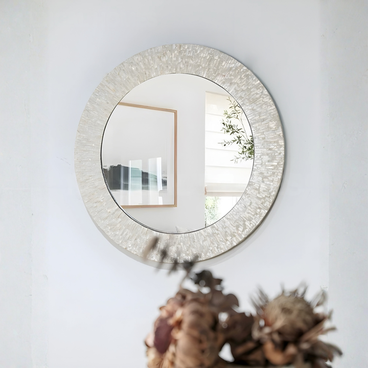 SOVREN Modern Shell Round Wall Mirror - Urban Mood Singapore