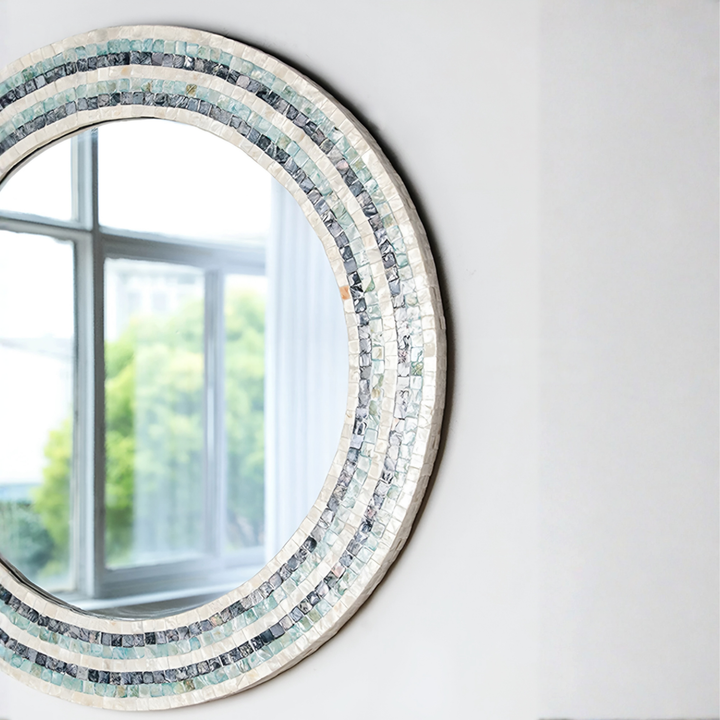 SOVREN Modern Shell Round Wall Mirror - Urban Mood Singapore