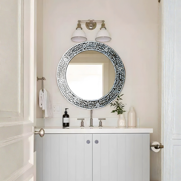 SOVREN Modern Shell Round Wall Mirror - Urban Mood Singapore