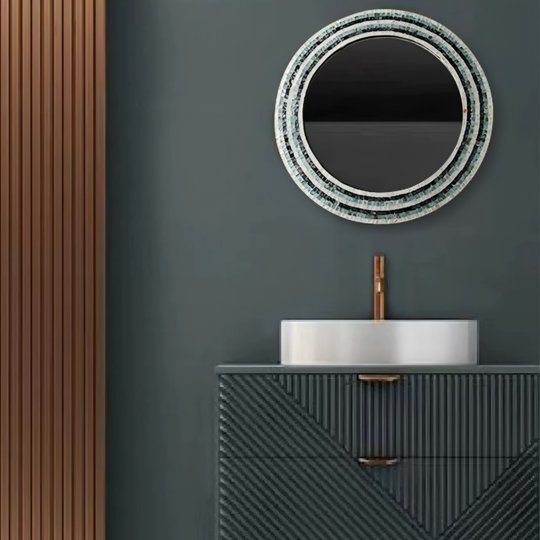 SOVREN Modern Shell Round Wall Mirror - Urban Mood Singapore