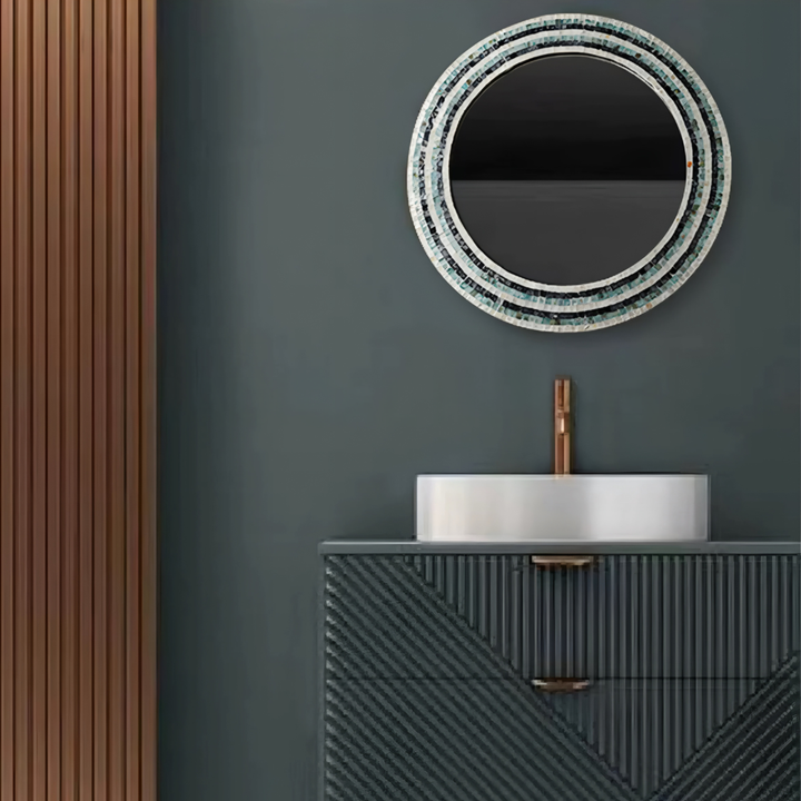 SOVREN Modern Shell Round Wall Mirror - Urban Mood Singapore