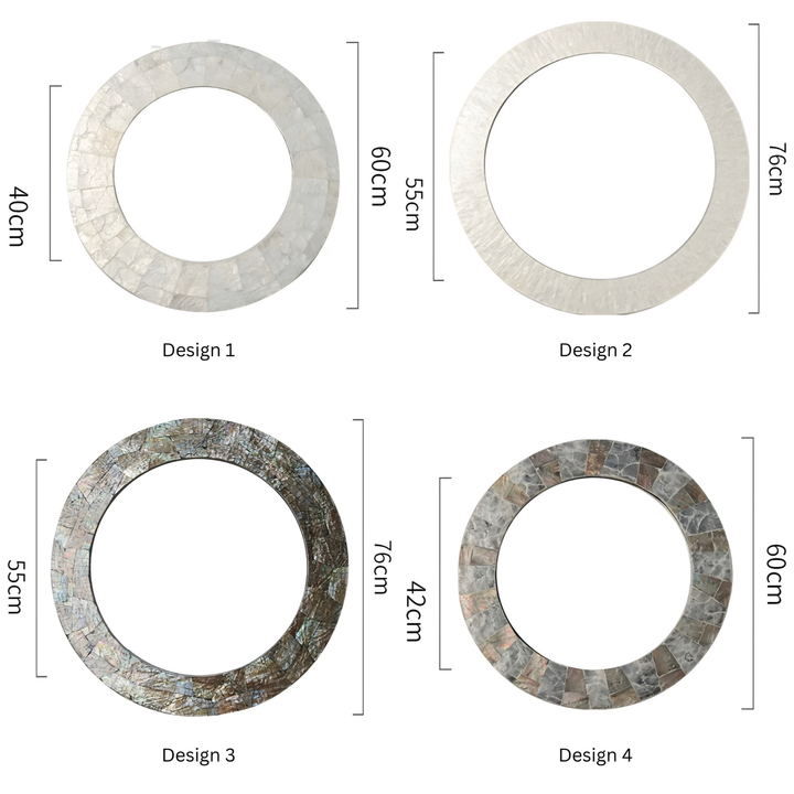 SOVREN Modern Shell Round Wall Mirror - Urban Mood Singapore