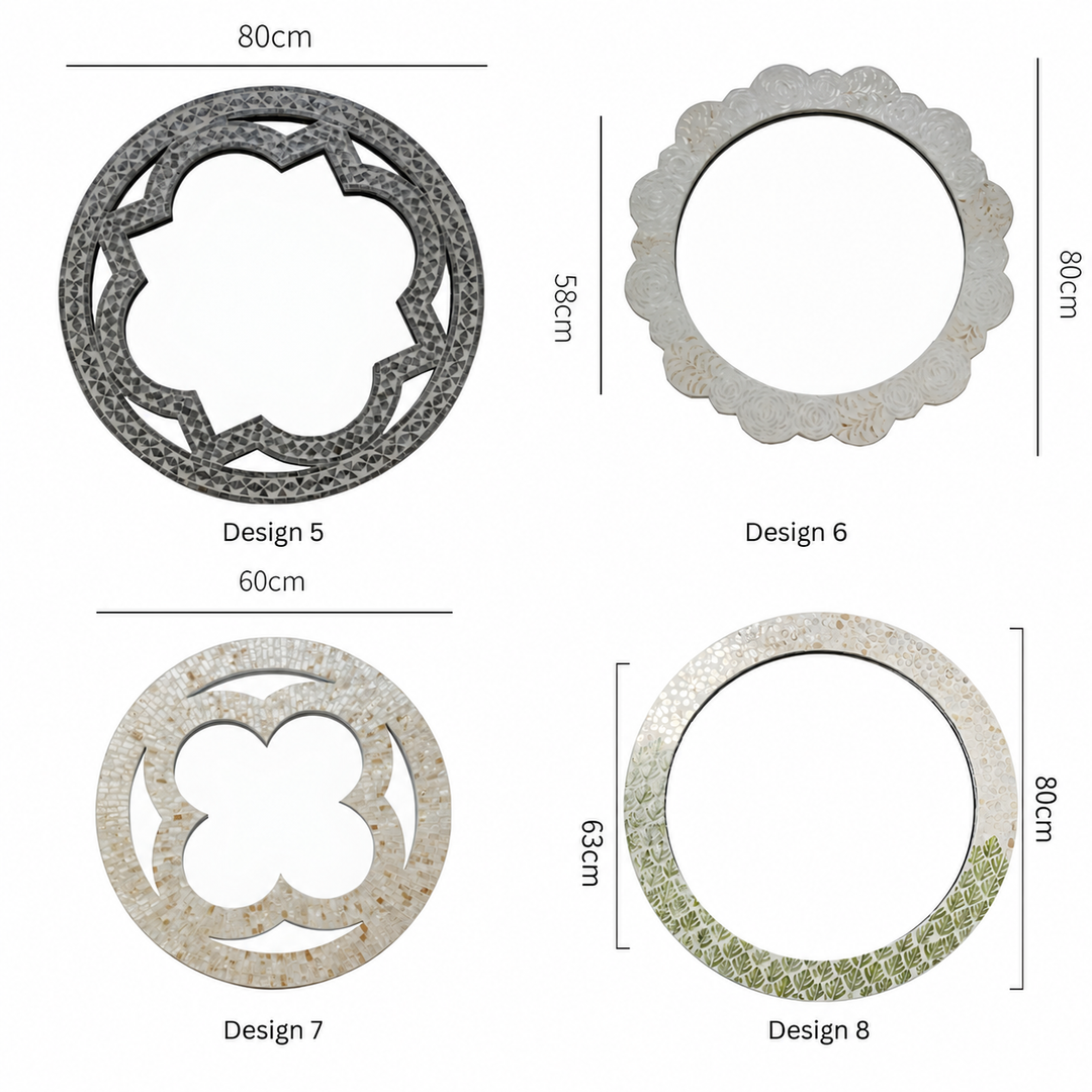 SOVREN Modern Shell Round Wall Mirror - Urban Mood Singapore