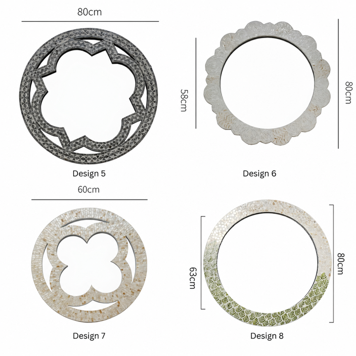 SOVREN Modern Shell Round Wall Mirror - Urban Mood Singapore