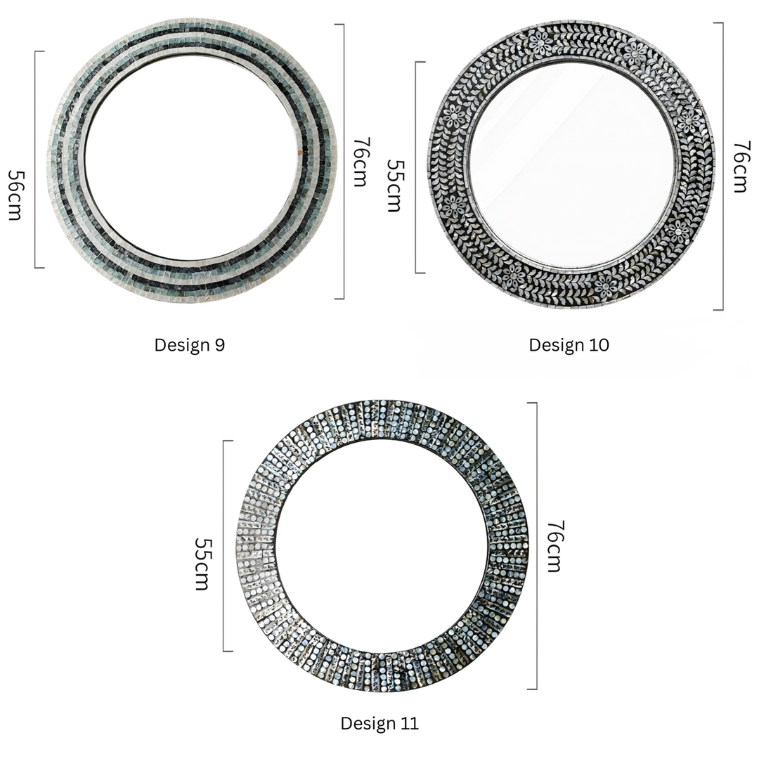 SOVREN Modern Shell Round Wall Mirror - Urban Mood Singapore