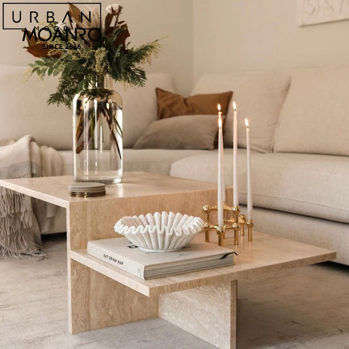 SPALL Modern Travertine Coffee Table