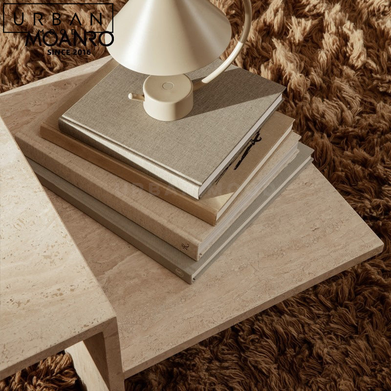 SPALL Modern Travertine Coffee Table