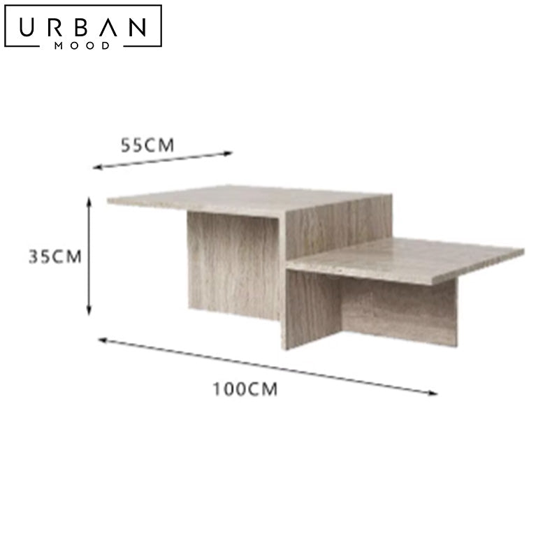 SPALL Modern Travertine Coffee Table