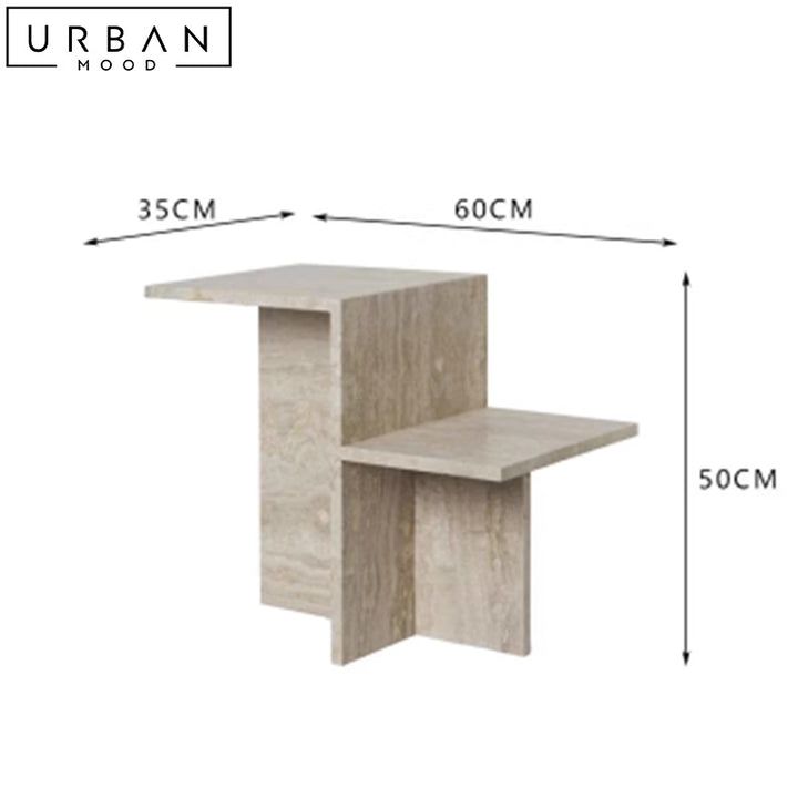 SPALL Modern Travertine Coffee Table