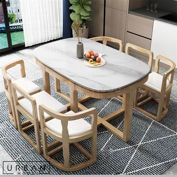 STATELY Modern Sintered Stone Dining Table Set