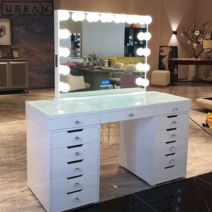 STEFANY Hollywood Spotlight Vanity Table