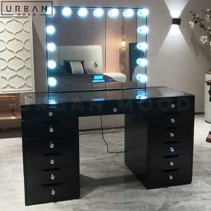 STEFANY Hollywood Spotlight Vanity Table