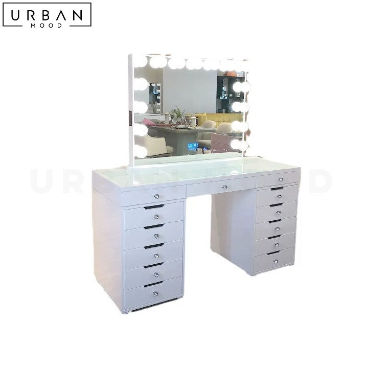 STEFANY Hollywood Spotlight Vanity Table