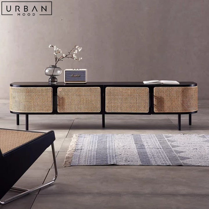 STELLA Rustic Rattan TV Console