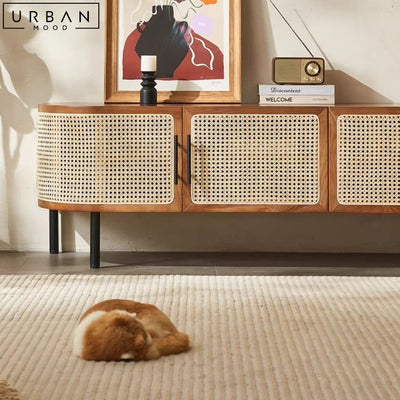 STELLA Rustic Rattan TV Console