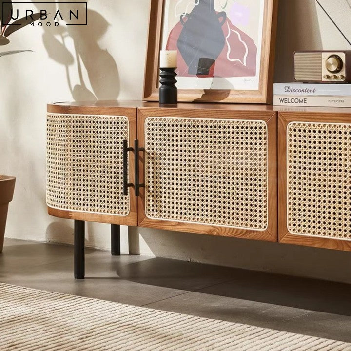 STELLA Rustic Rattan TV Console