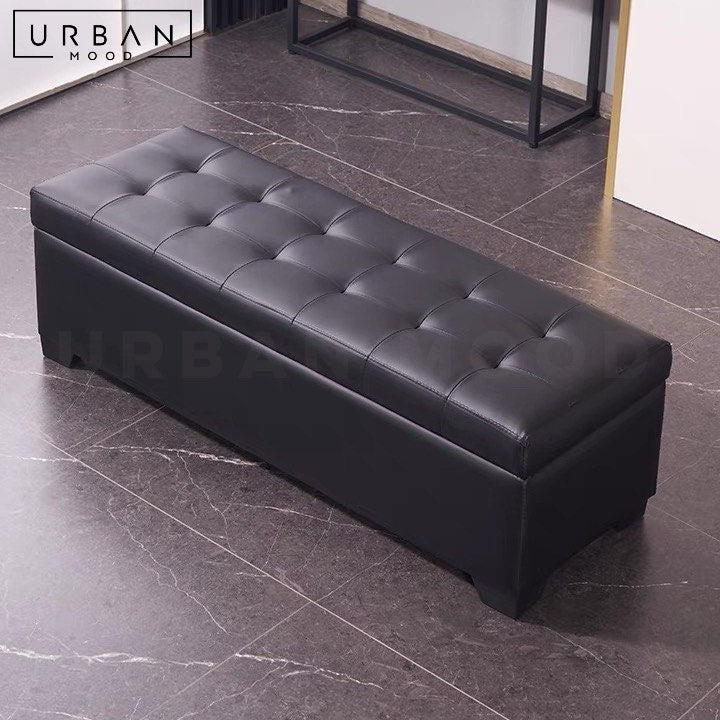 STEAD Modern Leather Storage Ottoman