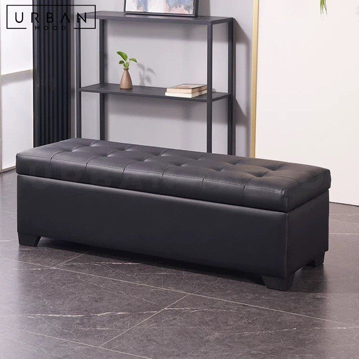 STEAD Modern Leather Storage Ottoman