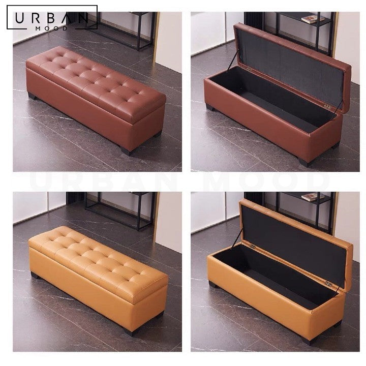 STEAD Modern Leather Storage Ottoman