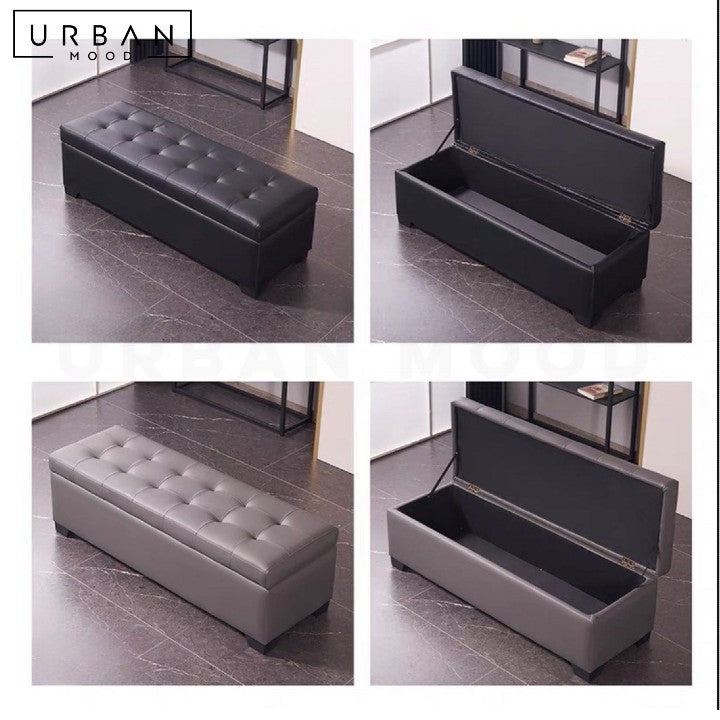 STEAD Modern Leather Storage Ottoman