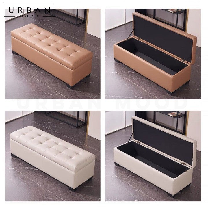 STEAD Modern Leather Storage Ottoman