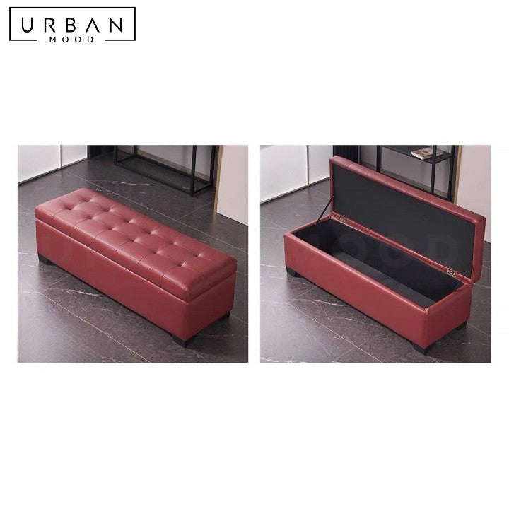 STEAD Modern Leather Storage Ottoman