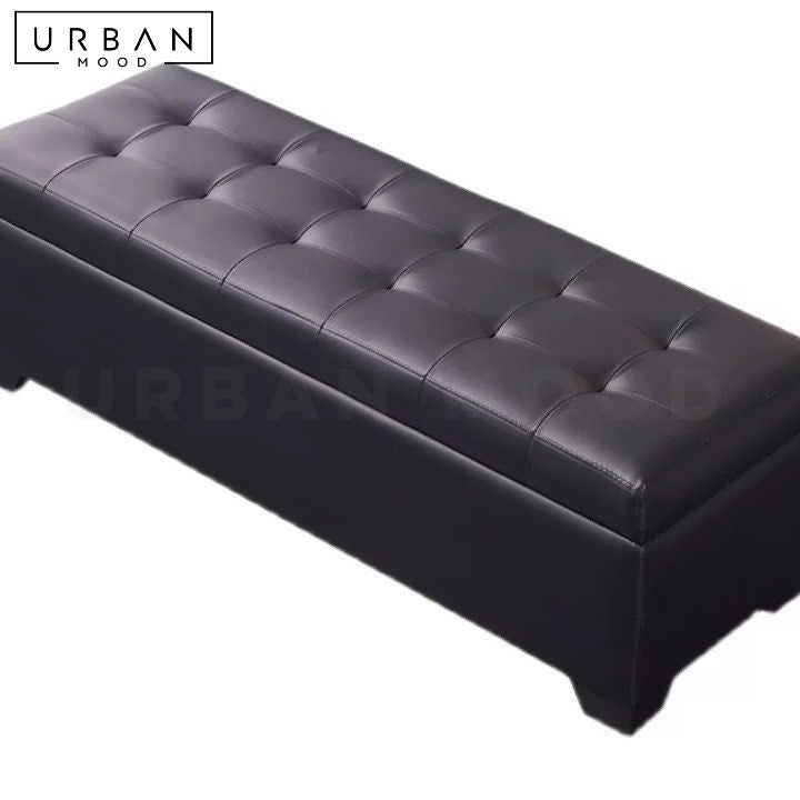 STEAD Modern Leather Storage Ottoman