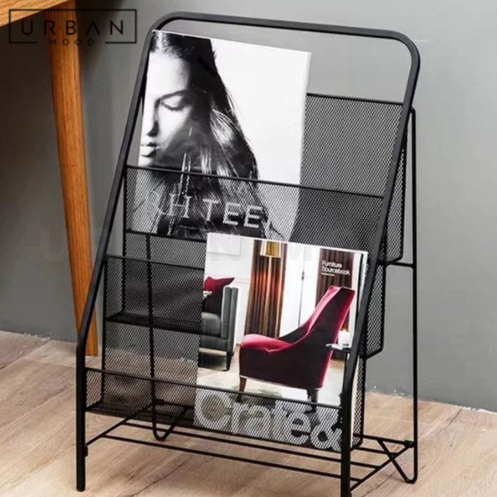 STIRLING Modern Industrial Mesh Magazine Rack