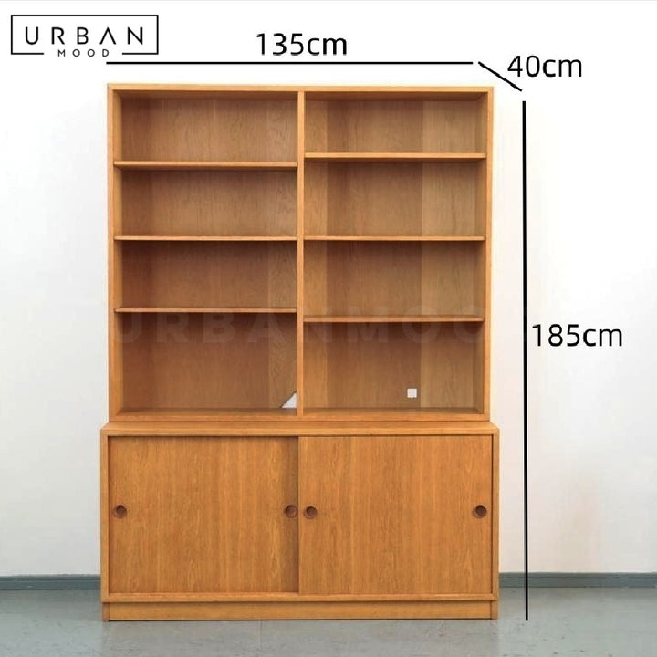 STOCKER Danish Solid Wood Bookshelf