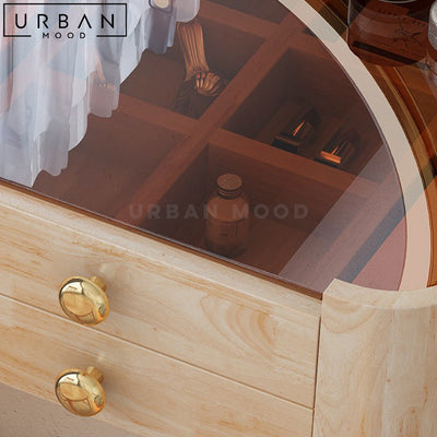 STYLE Rustic Solid Wood Vanity Table Set
