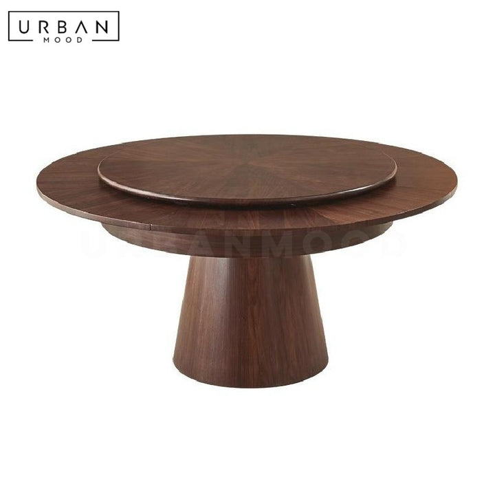 SUNE Modern Extendable Solid Wood Round Dining Table