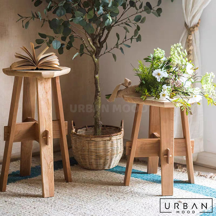 SYDELL Japandi Solid Wood Stool