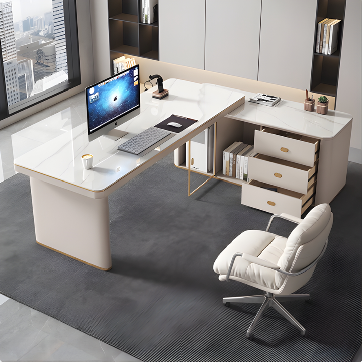 SYLVE Modern Sintered Stone Office Table - Urban Mood Singapore