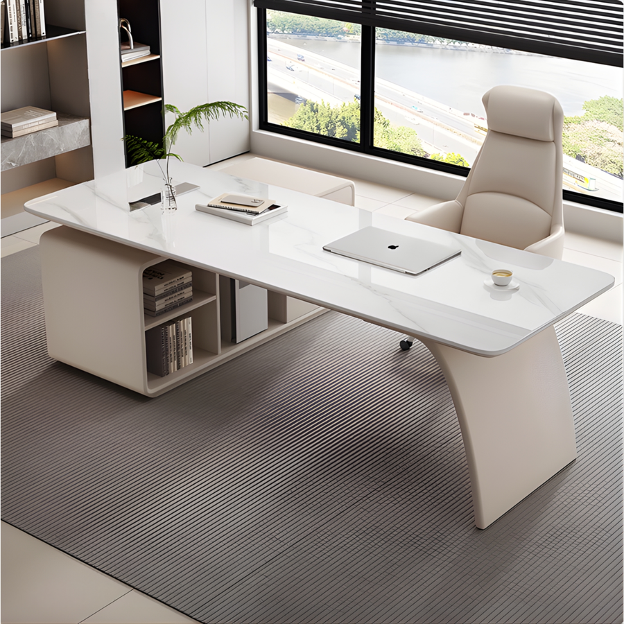 SYLVE Modern Sintered Stone Office Table - Urban Mood Singapore