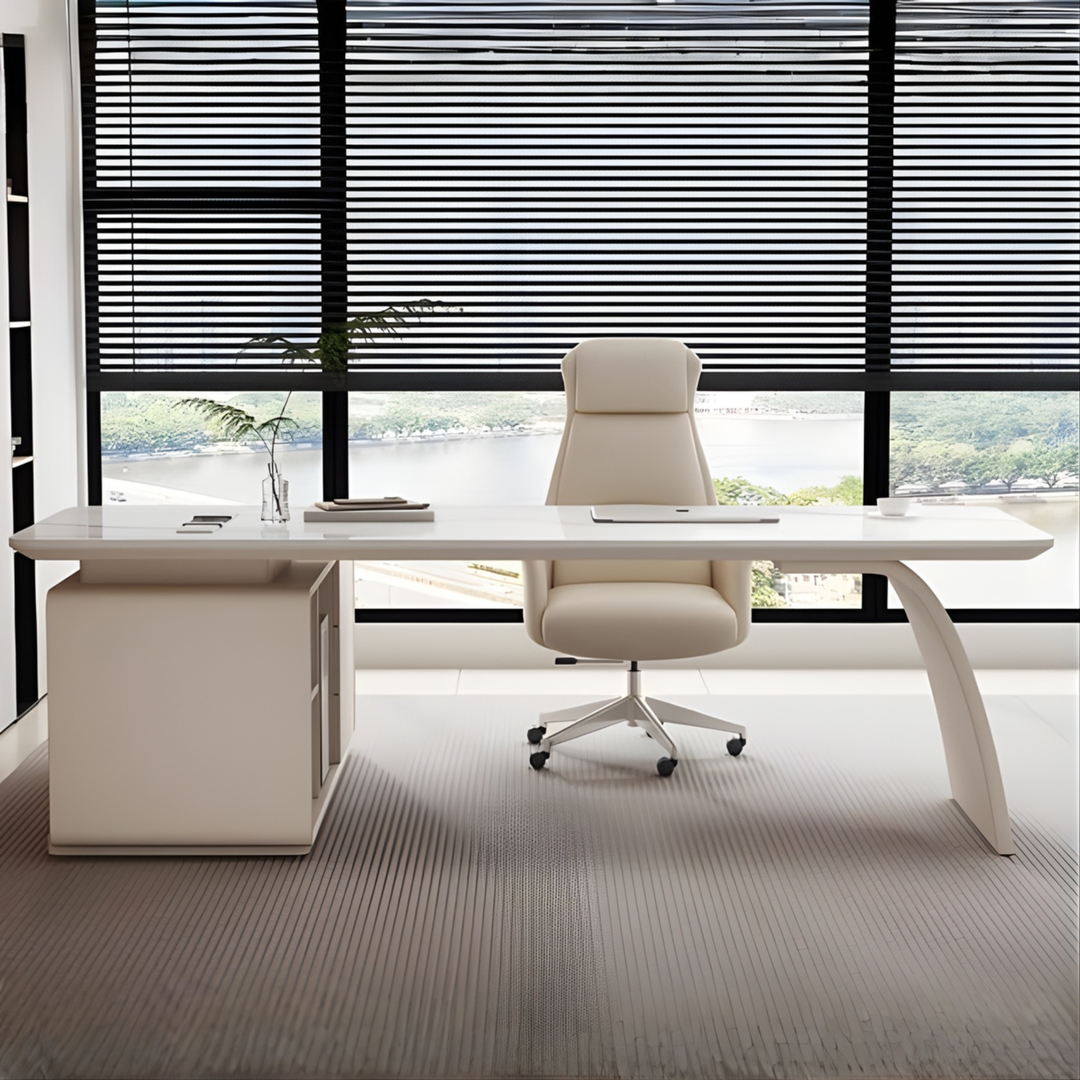 SYLVE Modern Sintered Stone Office Table - Urban Mood Singapore