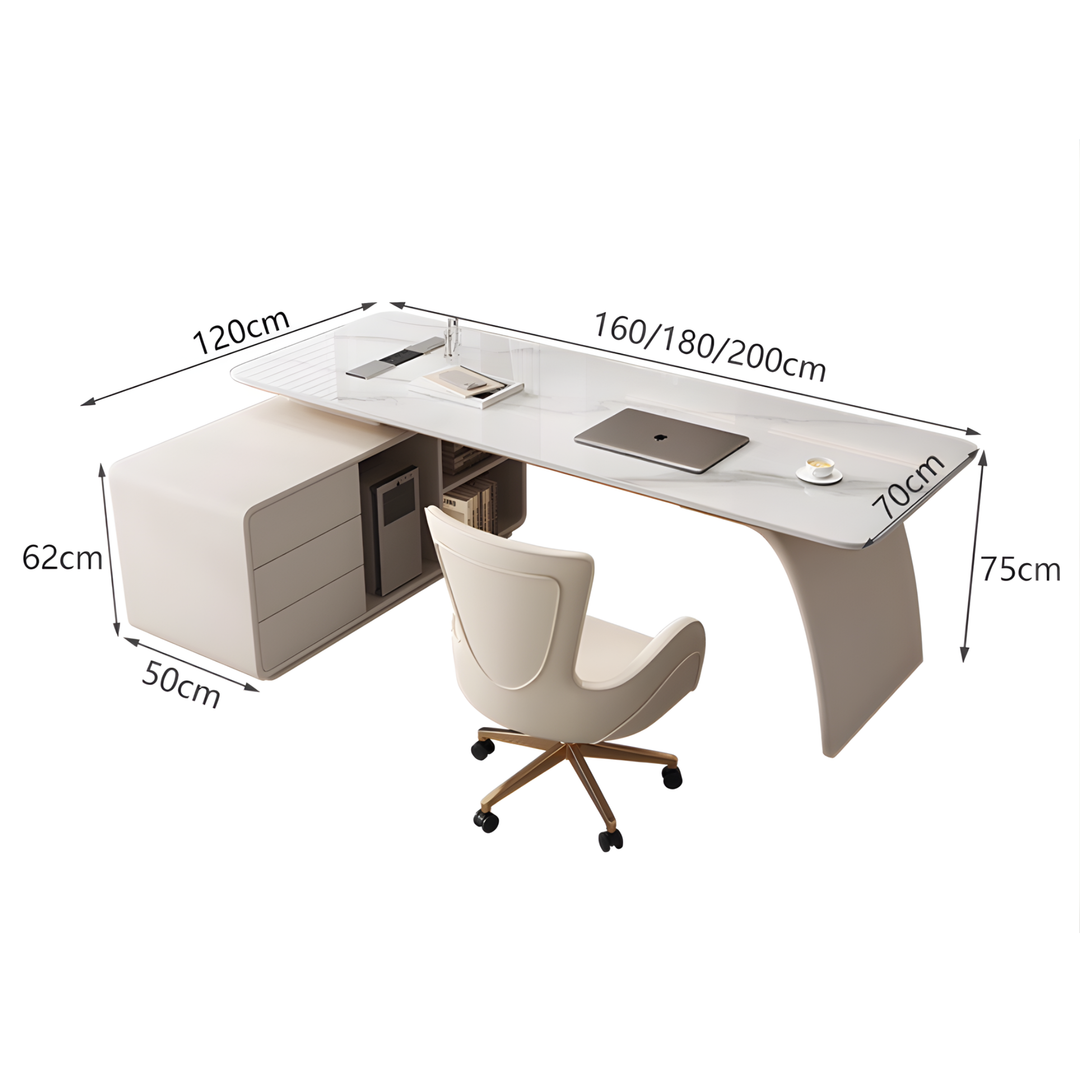 SYLVE Modern Sintered Stone Office Table - Urban Mood Singapore