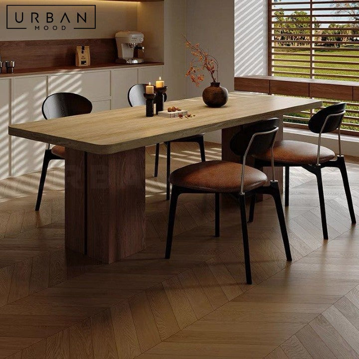 SYUNE Modern Travertine Dining Table