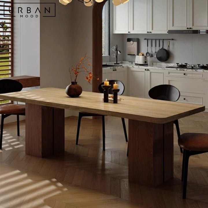 SYUNE Modern Travertine Dining Table